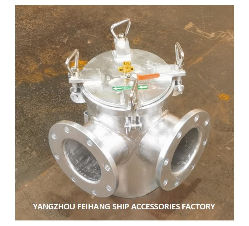 海水フィルタービルジ消防ポンプ入口 BL100 CB/T497-2012 本体炭素鋼溶融亜鉛メッキ、フィルターカートリッジ Sta