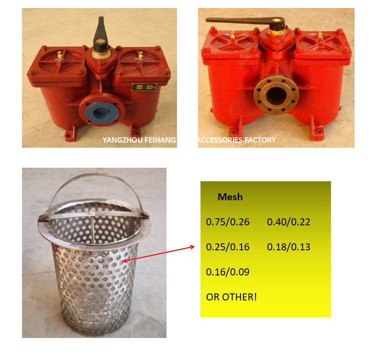 重油ポンプ吸込フィルタの二重こし器モデル:A80-0.75/0.26 Cb/T425-94ボディ鋳鉄のろ過材ステンレス製S