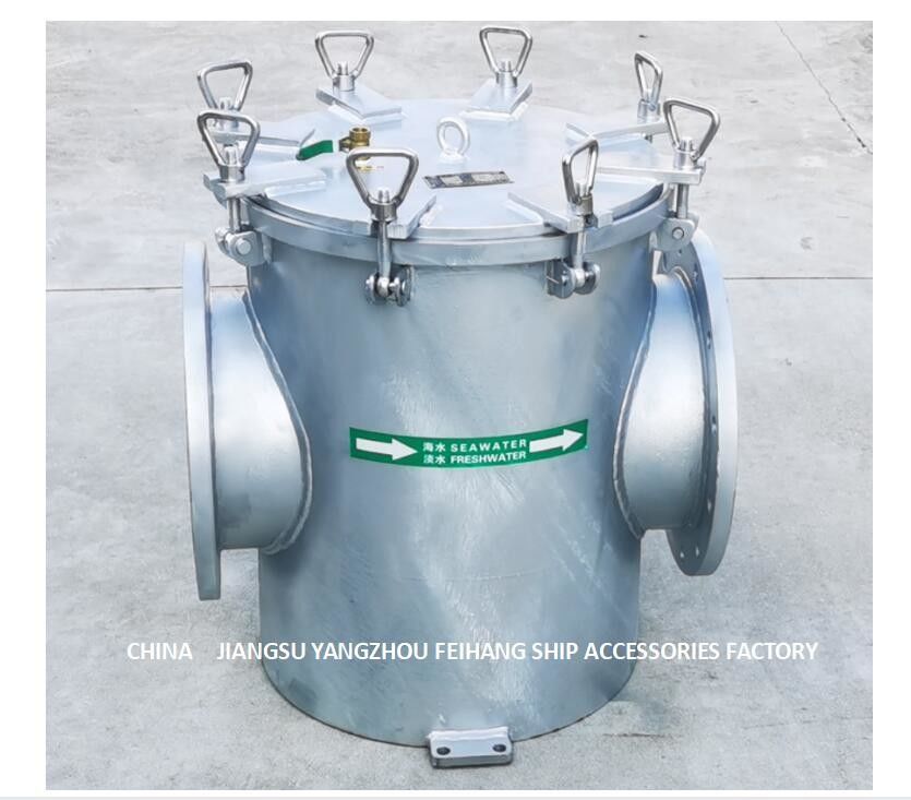 補助機械海水ポンプ入口AS300 CB/T497-2012のためのストレート型の炭素鋼の電流を通された海水フィルター