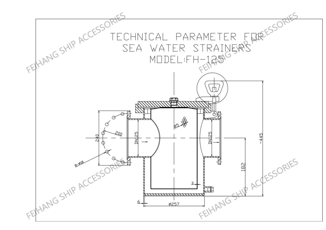 海水 粗水モデル As125 Cb/T497 船舶用ステンレス鋼網状要素付きフィルター