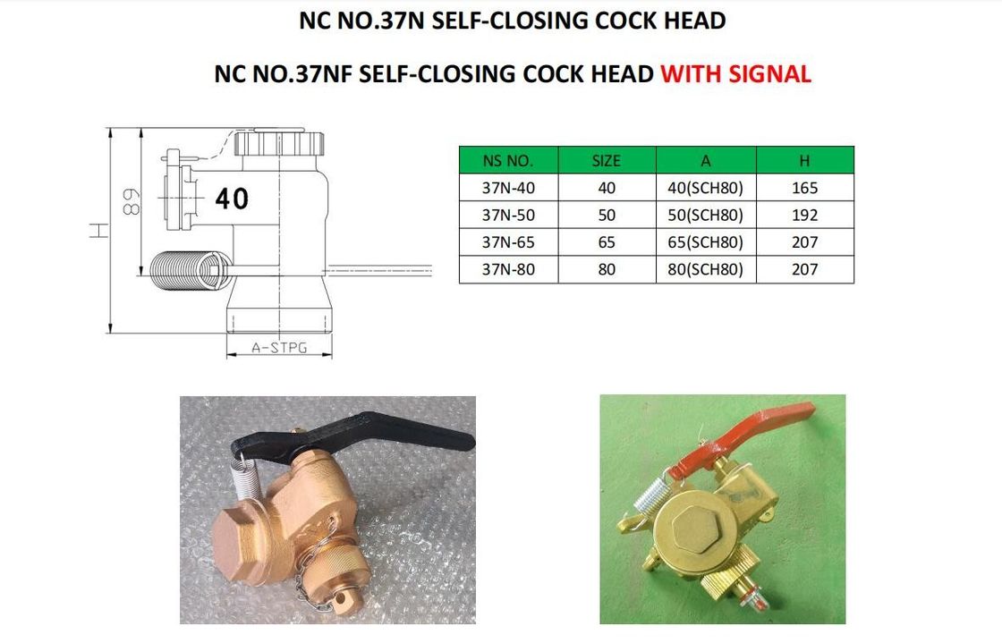 螺紋接続CB設計 NS NO.37N-40 船舶用アクセサリー用の自閉門バルブ