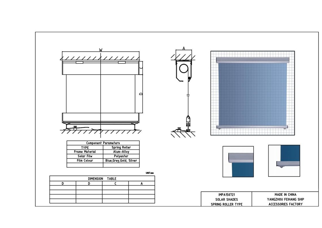 FH001-GRAY SHADE FILM FOR MARINE SOLAR SHADE & ANTI-GLARE SUNSCREEN ローラーブラインドについて
