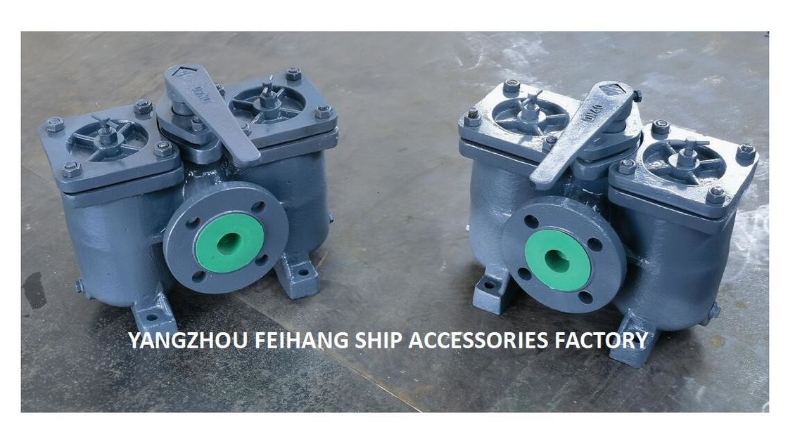 船舶造船用デュプレックスオイルフィルター ダブルオイルフィルター AS16040 CB/T425-94 フィルター要素付き直型鋳鉄体