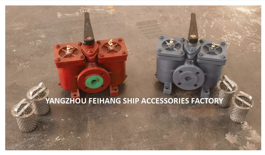 船舶造船用デュプレックスオイルフィルター ダブルオイルフィルター AS16040 CB/T425-94 フィルター要素付き直型鋳鉄体