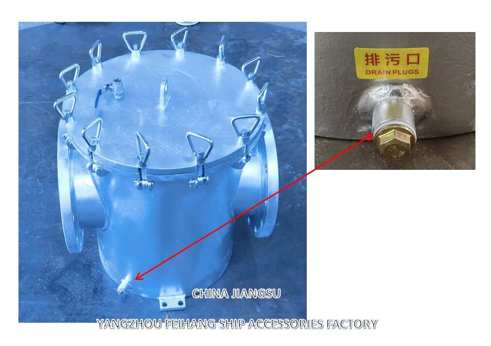 AS250 CB/T497-2012 海洋粗水フィルター & メアリン海水ストレナー カーボンステールボディ,ステンレスステールフィルター