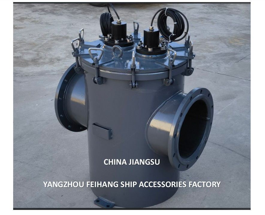 海水ストレナー AS350 CB/T497-2012 モデル 海水生長防止システム付き,ガルバン化炭素鋼体