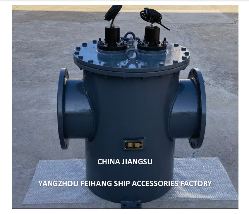 海水ストレナー AS350 CB/T497-2012 モデル 海水生長防止システム付き,ガルバン化炭素鋼体