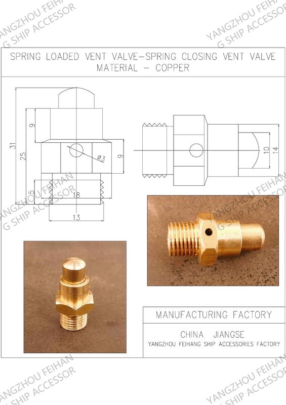 DN6 Size Spring Loaded Vent Valve with Threaded Connection Compliant to CB/T3778-1999 Standard
