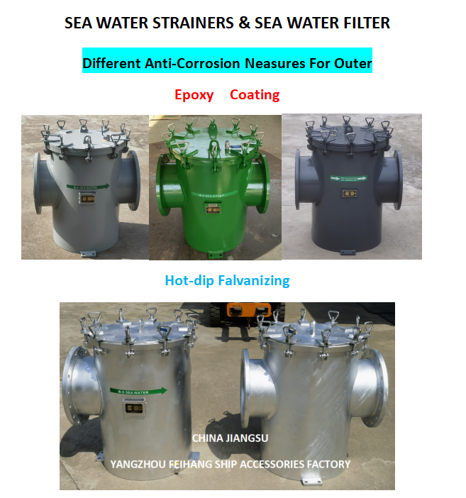 FH- AS300 CB/T497 Marine sea water filter - Marine Coarse water filter AS300 CB/T497-1994 Body - Hot dip galvanized Filter cartridge - Stainless steel