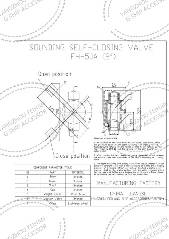 FH-50A CB/T3778-99 SOUNDING SELF-CLOSING VALVE & Sounding cock bronze self closing 360 degrees with testvalve BSP