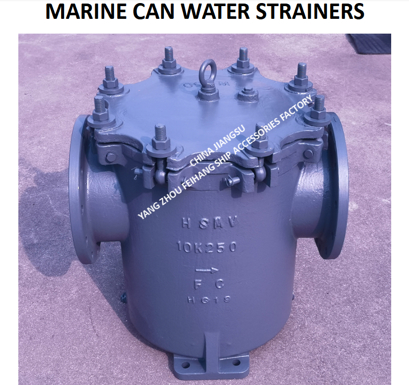 IMPA872011-CAN WATER STRAINERS JIS FH-10K-250A S-TYPE (JIS F7121) SIZE:FACE TO FACE 680MM, OD-400MM,PCD-355MM,BOLT 12*25MM,BODY-CAST IRON FILTER-STAINLESS STEEL